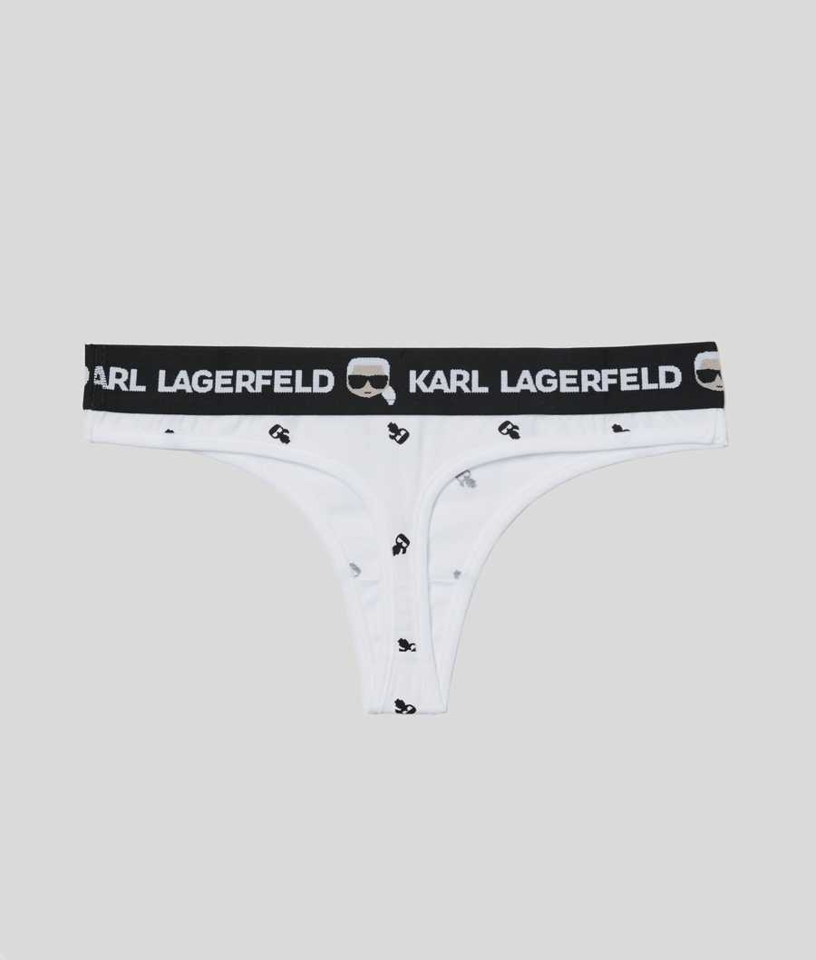 White Women's Karl Lagerfeld Ikonik Karl Thong Underwear | AE170SZIV