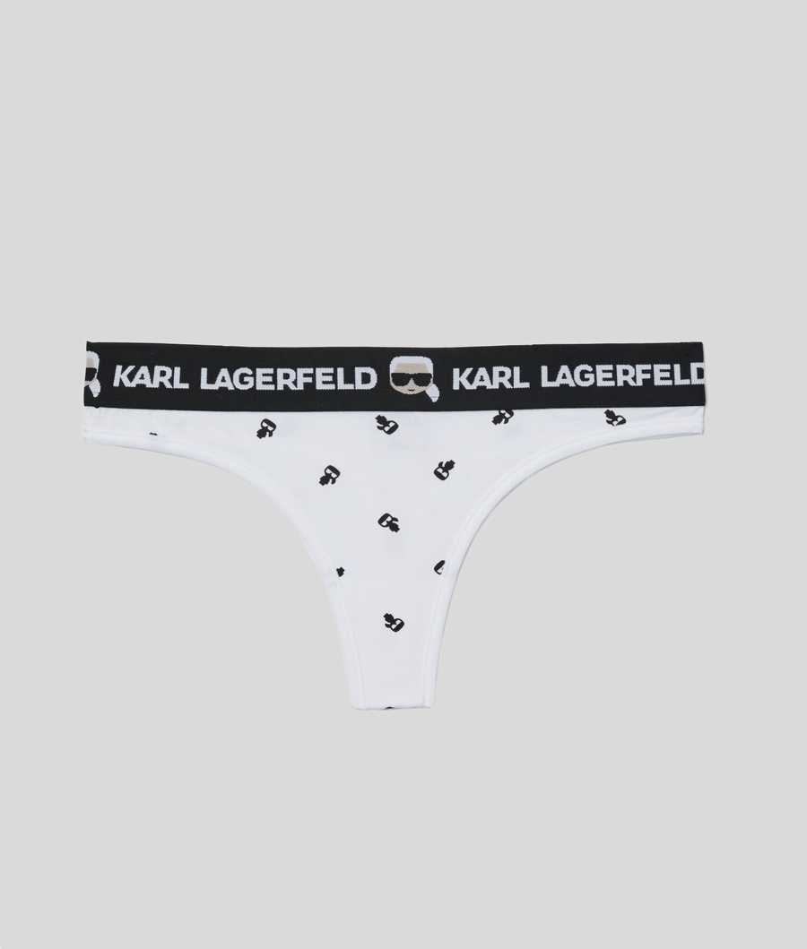 White Women\'s Karl Lagerfeld Ikonik Karl Thong Underwear | AE170SZIV