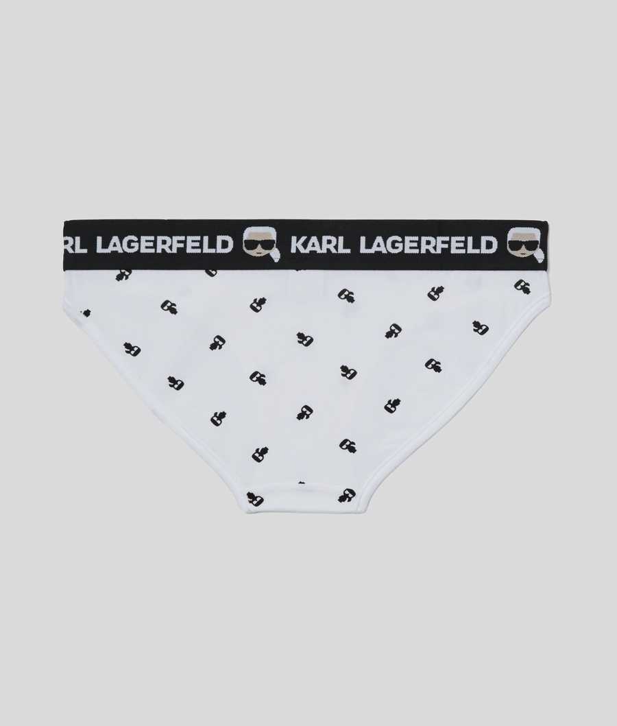 White Women's Karl Lagerfeld Ikonik Karl Briefs Underwear | AE263JOLX