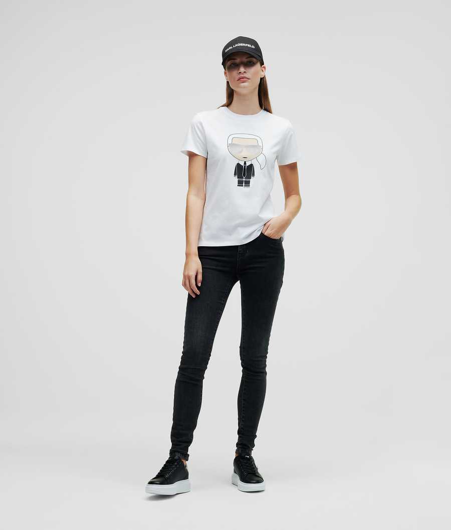 White Women's Karl Lagerfeld Ikonik Karl T-Shirts | AE285AMXR