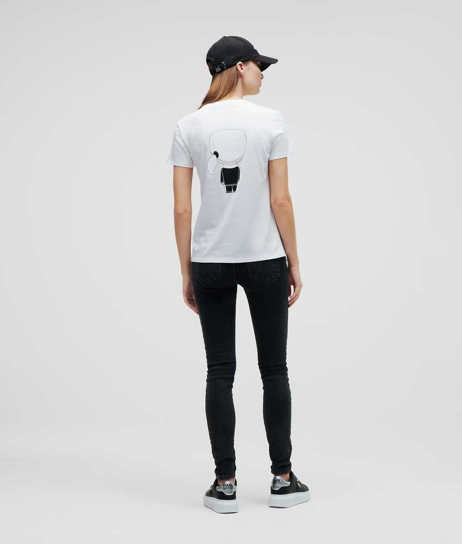 White Women's Karl Lagerfeld Ikonik Karl T-Shirts | AE285AMXR