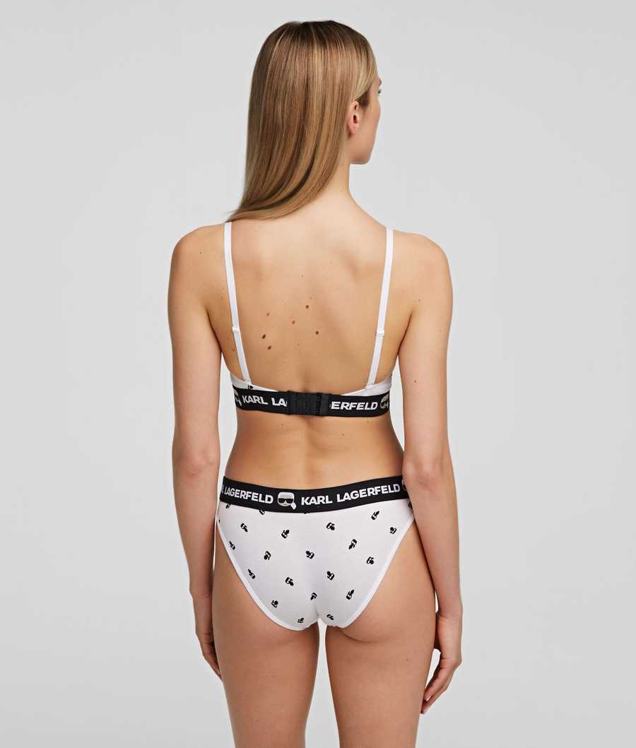 White Women's Karl Lagerfeld Ikonik Karl Peephole Bra Underwear | AE936EHQW