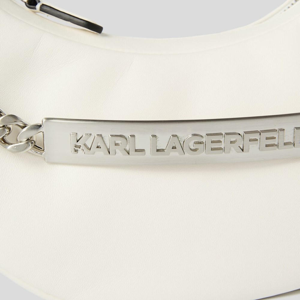 White Women's Karl Lagerfeld K/Id Half-moon Shoulder Bags | AE763XAPQ