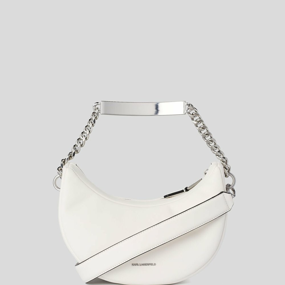 White Women's Karl Lagerfeld K/Id Half-moon Shoulder Bags | AE763XAPQ