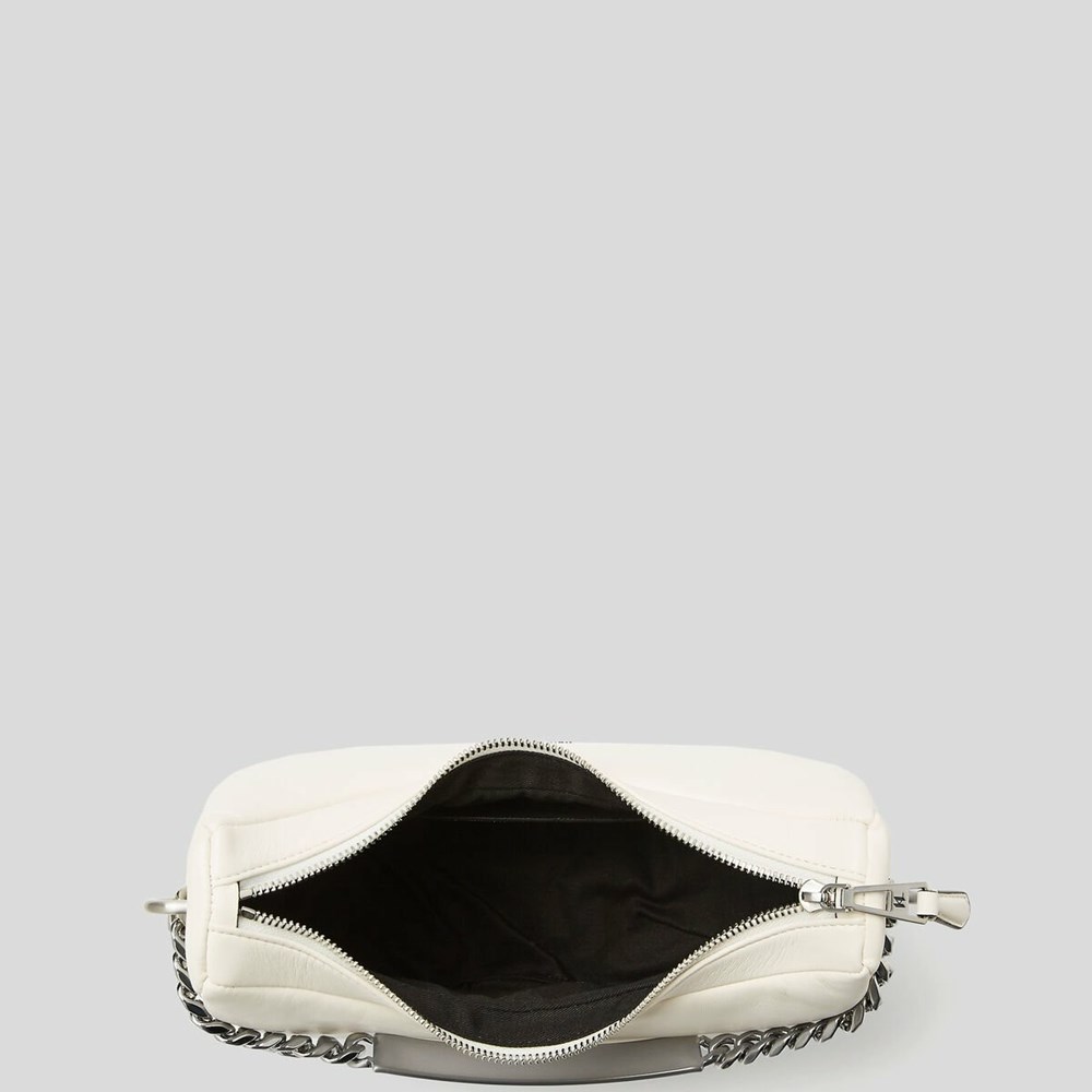 White Women's Karl Lagerfeld K/Id Half-moon Shoulder Bags | AE763XAPQ