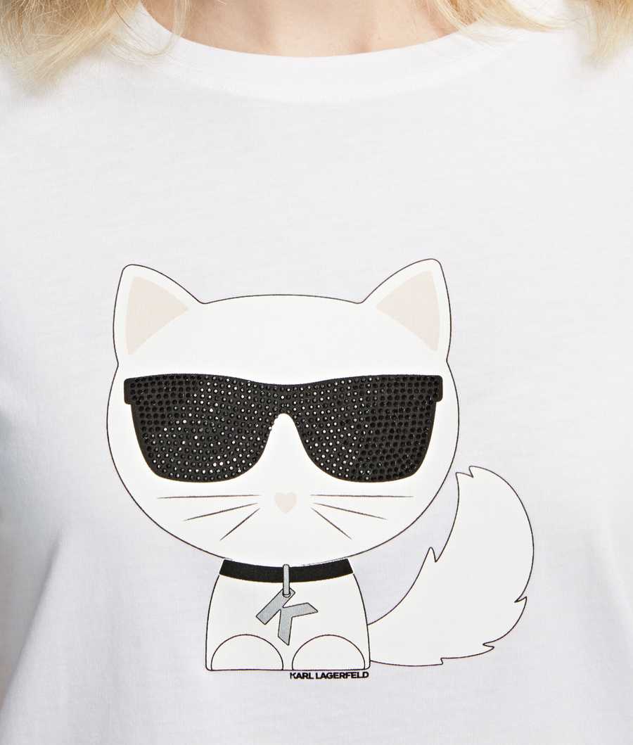 White Women's Karl Lagerfeld K/Ikonik Choupette T-Shirts | AE695TVEZ