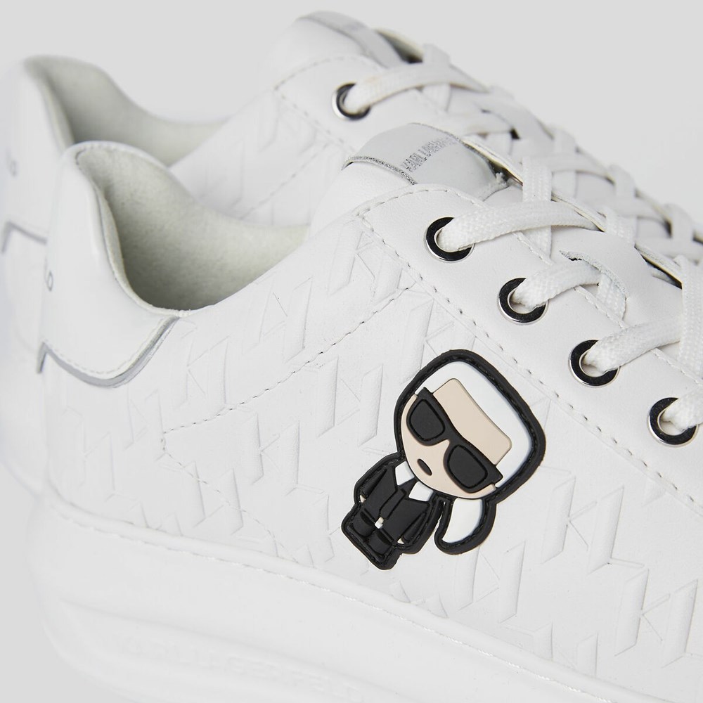 White Women's Karl Lagerfeld K/Ikonik Kapri Kl Monogram Sneakers | AE190JDYH