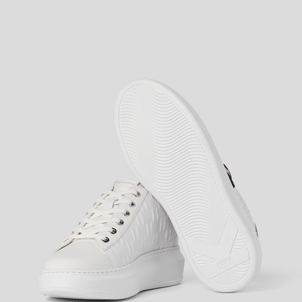 White Women's Karl Lagerfeld K/Ikonik Kapri Kl Monogram Sneakers | AE190JDYH