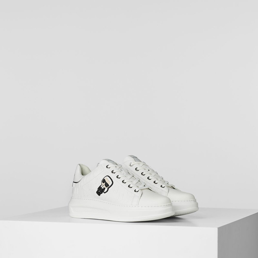 White Women\'s Karl Lagerfeld K/Ikonik Kapri Kl Monogram Sneakers | AE190JDYH