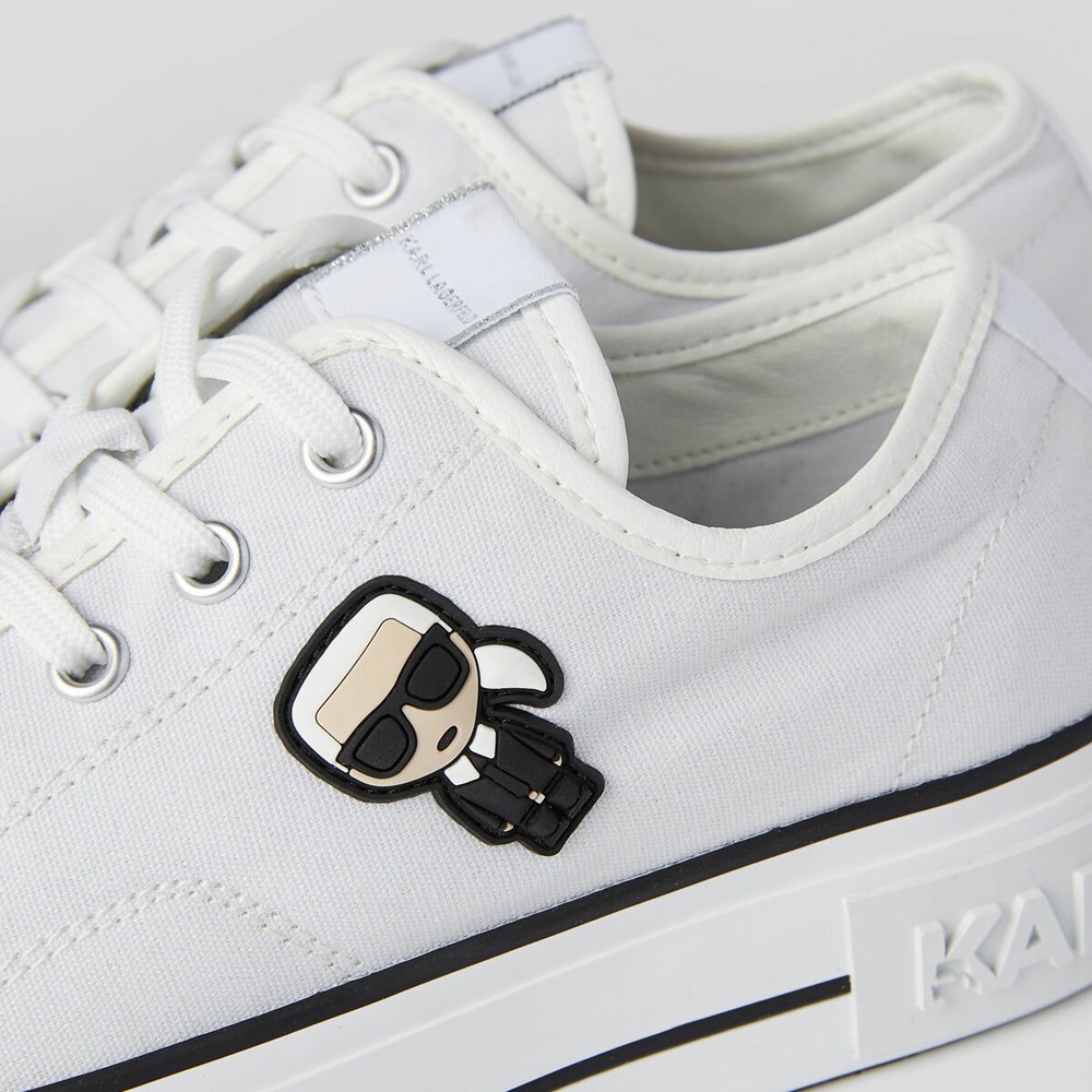 White Women's Karl Lagerfeld K/Ikonik Kampus Max Karl Sneakers | AE928OEWS