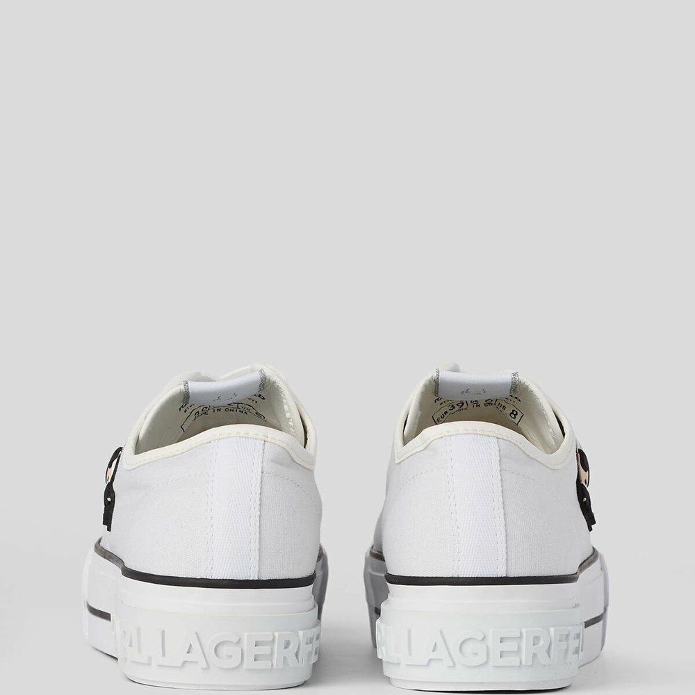 White Women's Karl Lagerfeld K/Ikonik Kampus Max Karl Sneakers | AE928OEWS