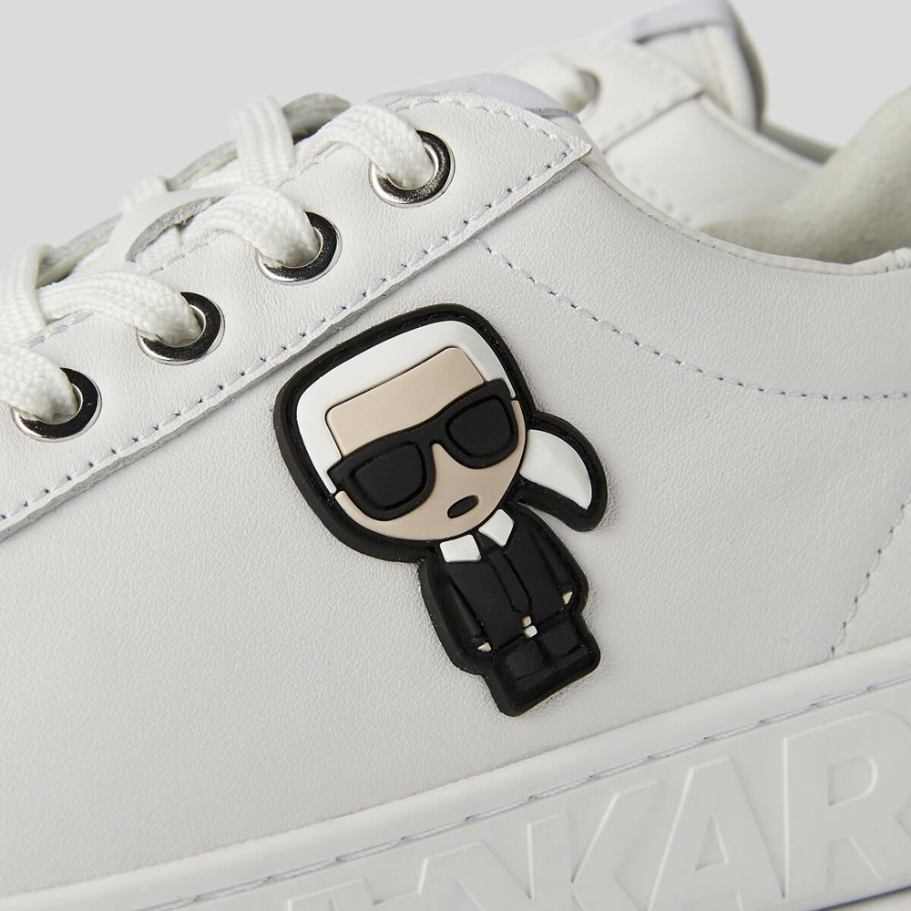 White Women's Karl Lagerfeld K/Ikonik Kupsole Iii Sneakers | AE215FQPU