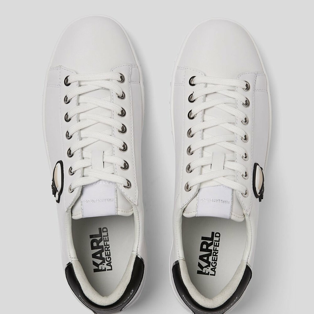 White Women's Karl Lagerfeld K/Ikonik Kupsole Iii Sneakers | AE215FQPU