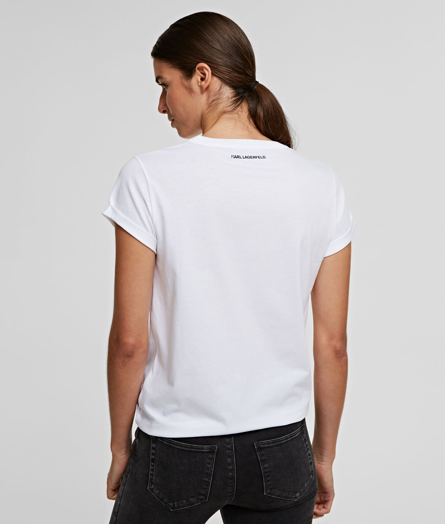 White Women's Karl Lagerfeld K/Ikonik Pocket T-Shirts | AE312EFSK