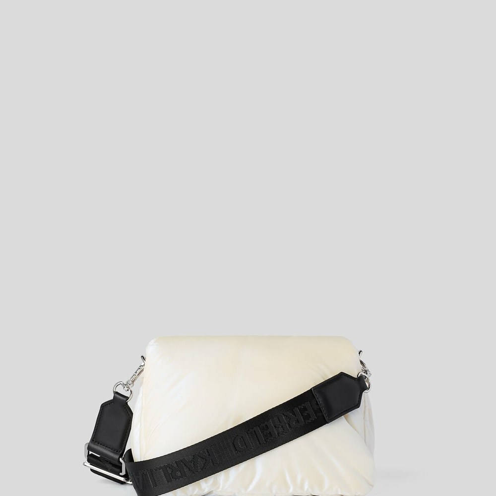 White Women's Karl Lagerfeld K/Signature Soft Shoulder Bags | AE387FOZD