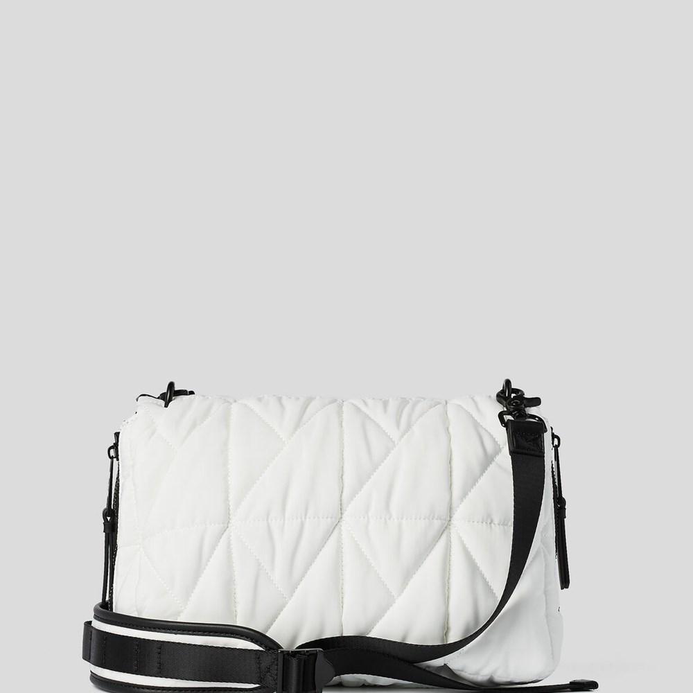 White Women's Karl Lagerfeld K/Studio Nylon Shoulder Bags | AE932ZBLC