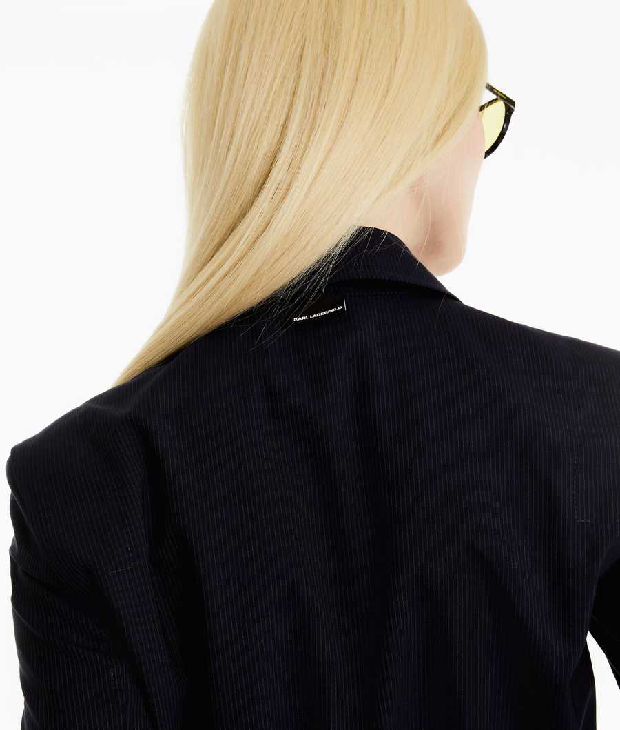 White Women's Karl Lagerfeld Karl Lagerfeld X Alled-martinez Pinstripe Jackets | AE409AZDI