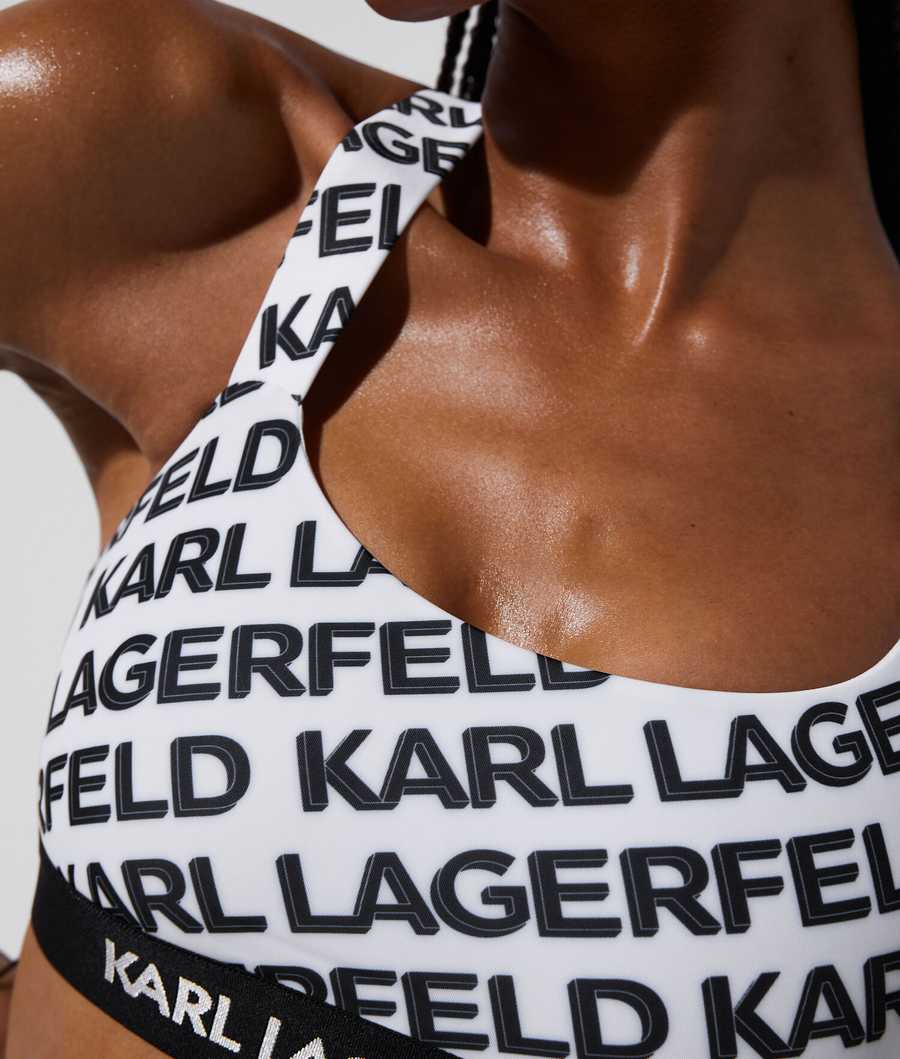 White Women's Karl Lagerfeld Karl Logo Crossover Beachwear | AE210COKY