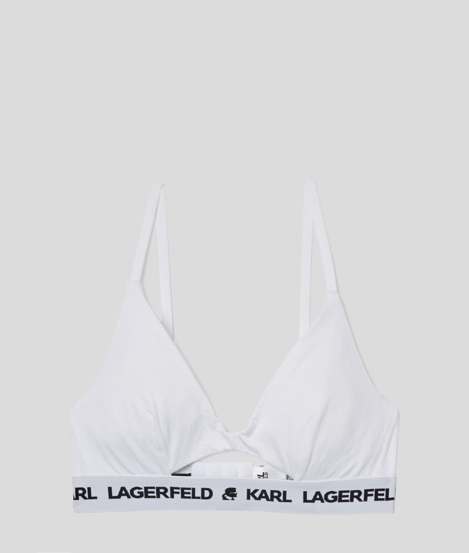 White Women's Karl Lagerfeld Karl Logo Peephole Bra Underwear | AE490ULES