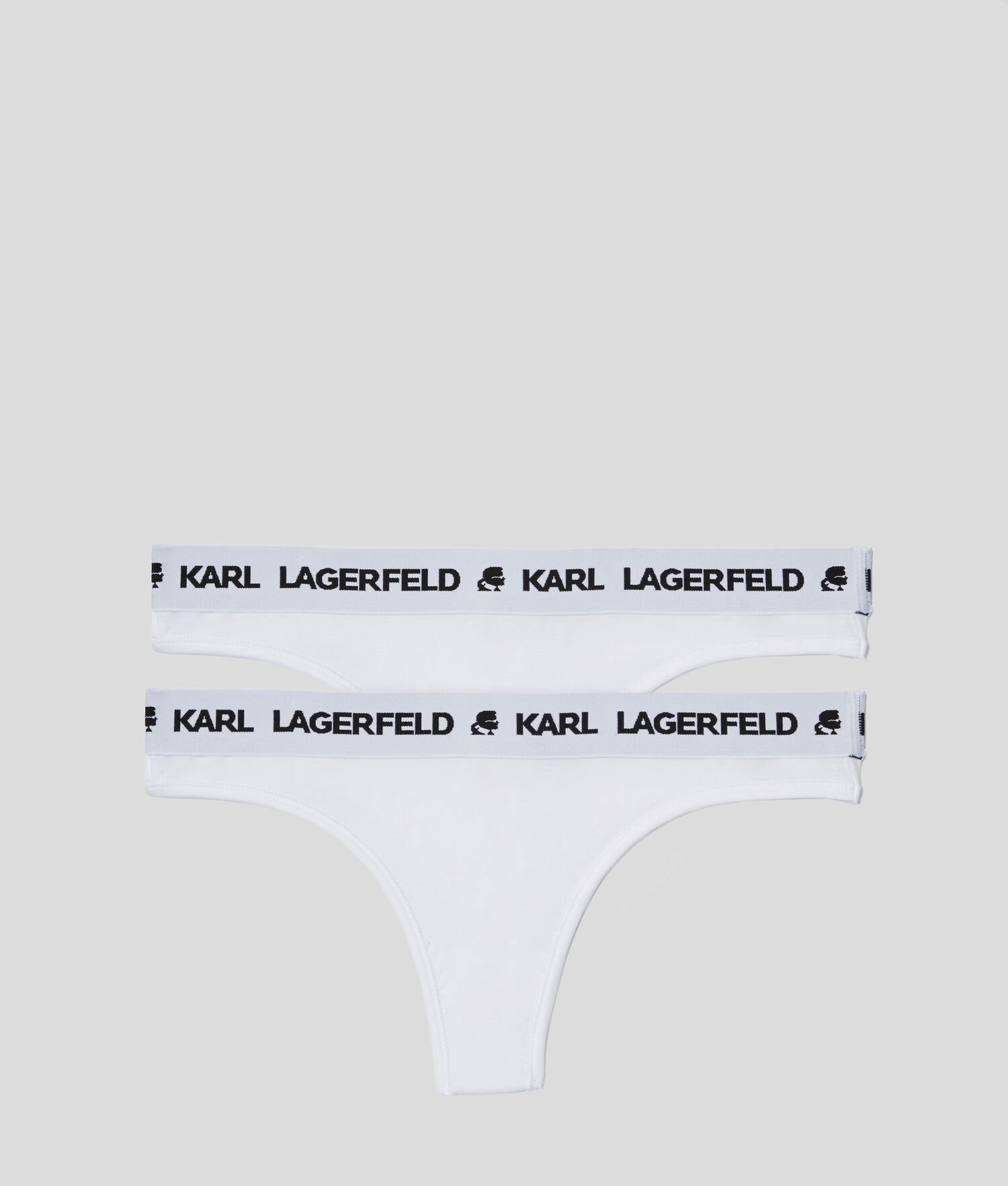 White Women\'s Karl Lagerfeld Karl Logo Thong - 2 Pack Underwear | AE917JVXI