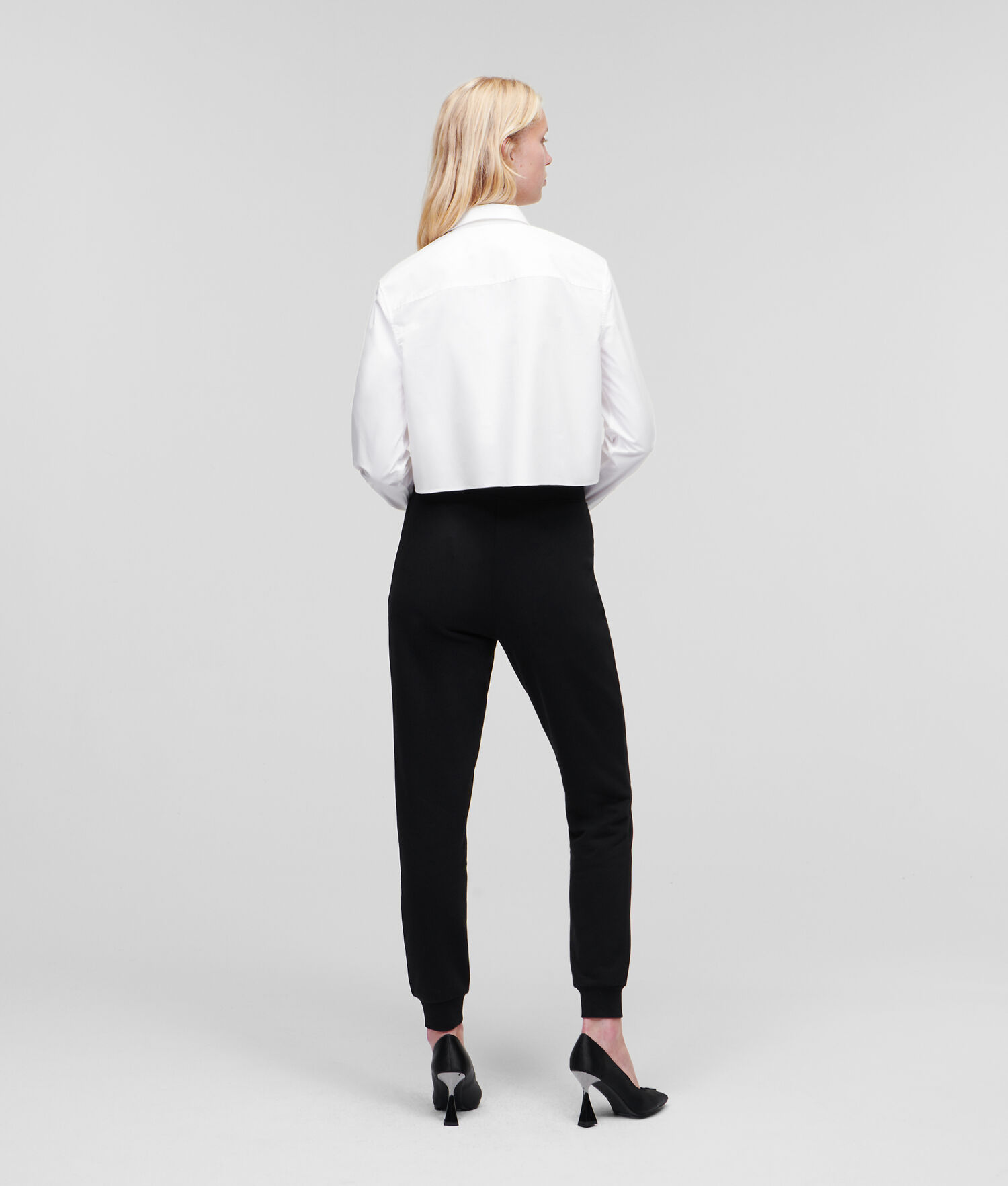 White Women's Karl Lagerfeld Karl Signature Cropped Blouses | AE628YZXD