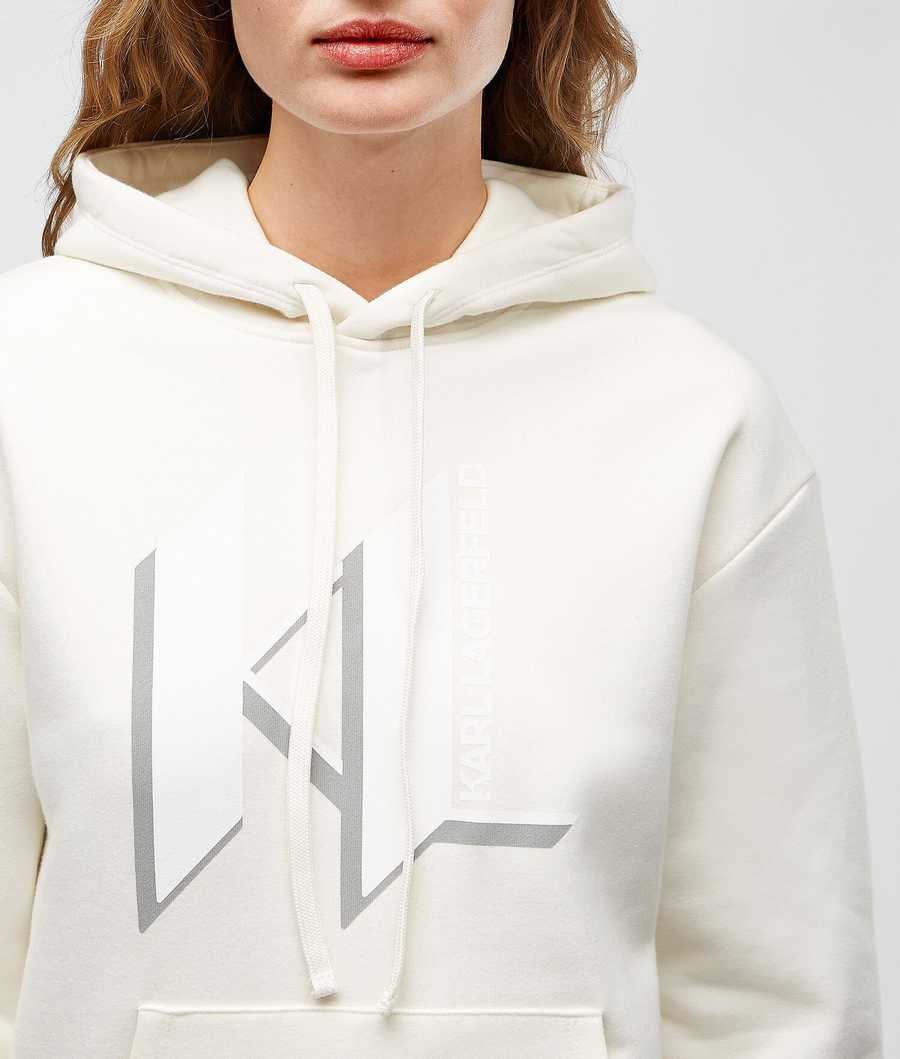 White Women's Karl Lagerfeld Kl Monogram Loungewear Hoodie Loungewear | AE829TUNV