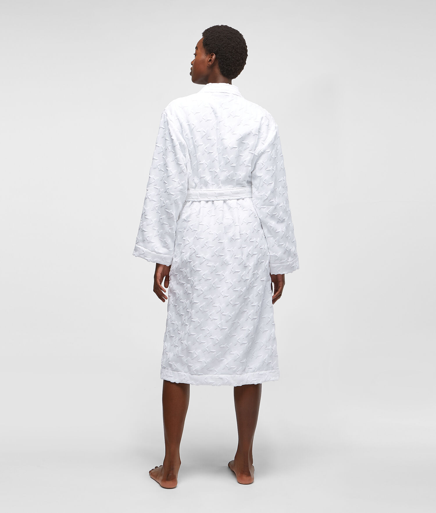 White Women's Karl Lagerfeld Kl Monogram Bathrobe Loungewear | AE854ISFK