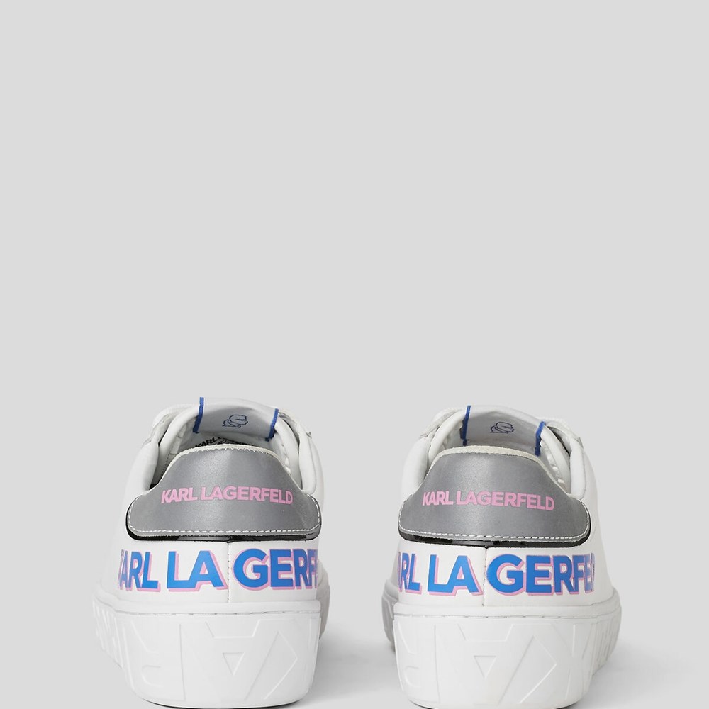 White Women's Karl Lagerfeld Kupsole Iii Reflekt Logo Sneakers | AE056VQXS