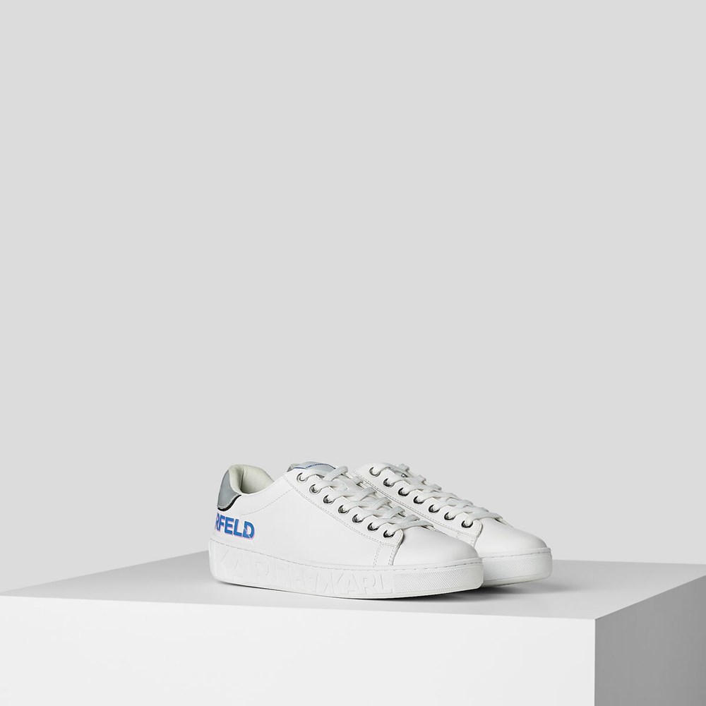 White Women\'s Karl Lagerfeld Kupsole Iii Reflekt Logo Sneakers | AE056VQXS