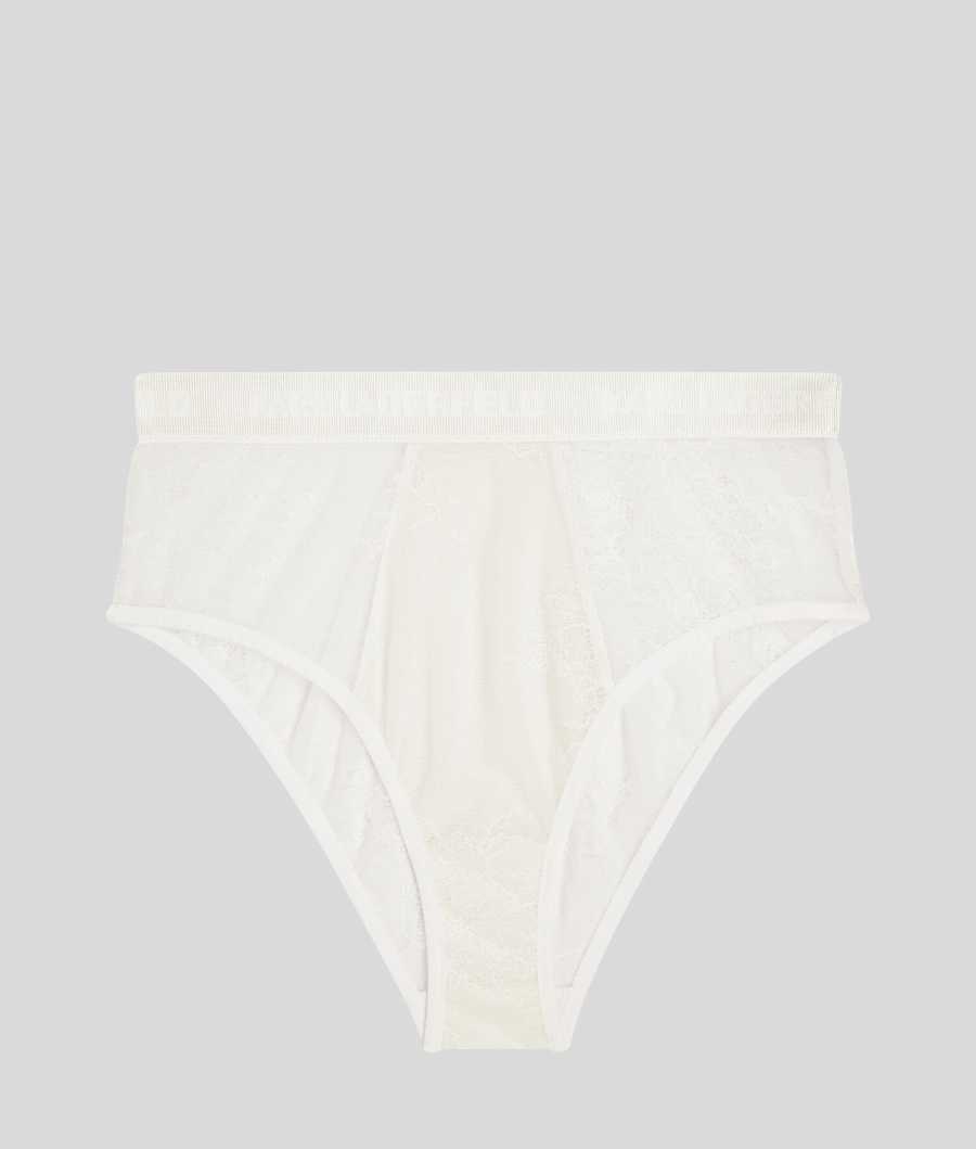 White Women\'s Karl Lagerfeld Lace Culottes Underwear | AE129JDWK