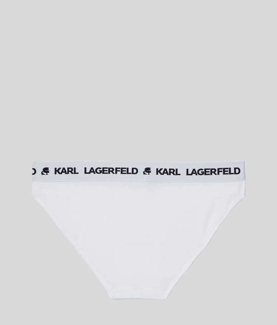 White Women's Karl Lagerfeld Logo Briefs Underwear | AE534XBWH