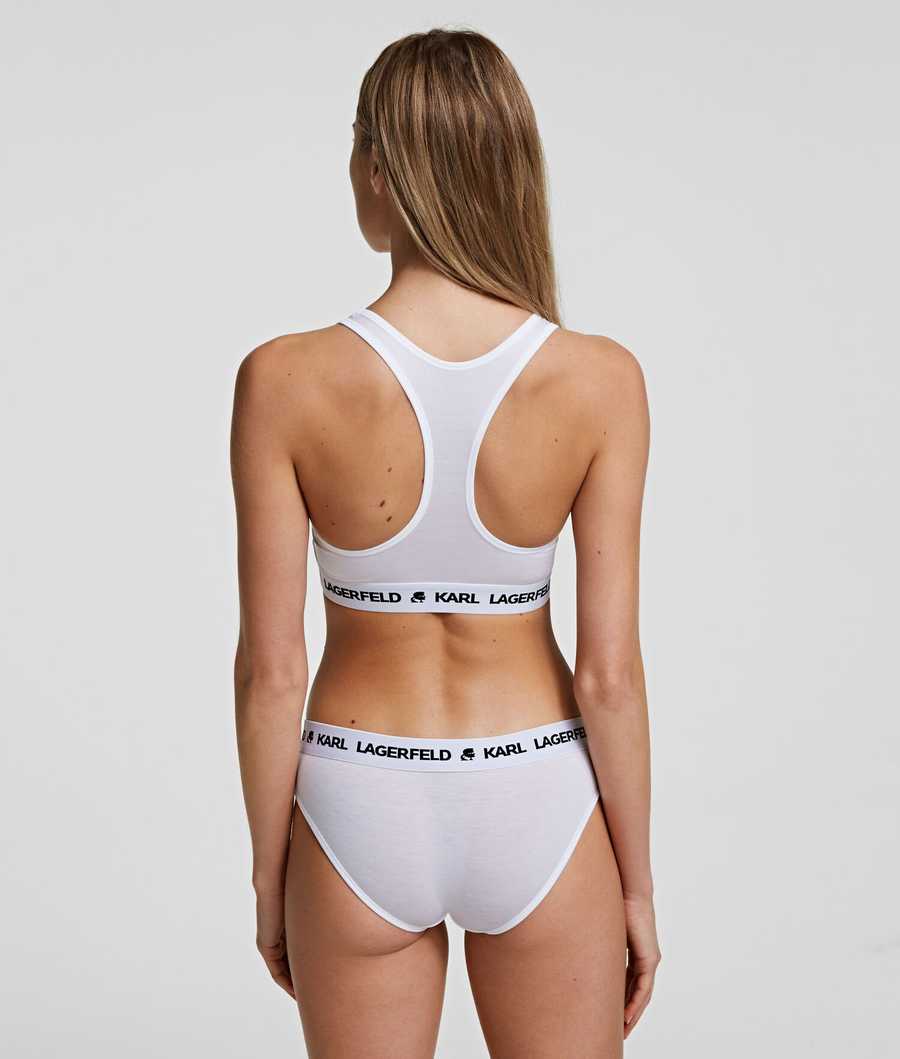 White Women's Karl Lagerfeld Logo Briefs Underwear | AE534XBWH