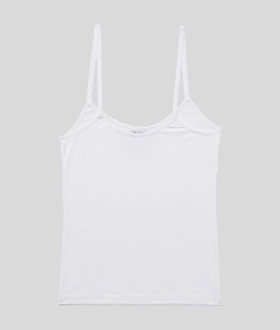 White Women's Karl Lagerfeld Logo Camisole Underwear | AE820BHTD