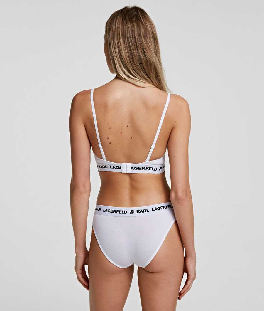 White Women's Karl Lagerfeld Logo Hipster Briefs Underwear | AE938VOQU