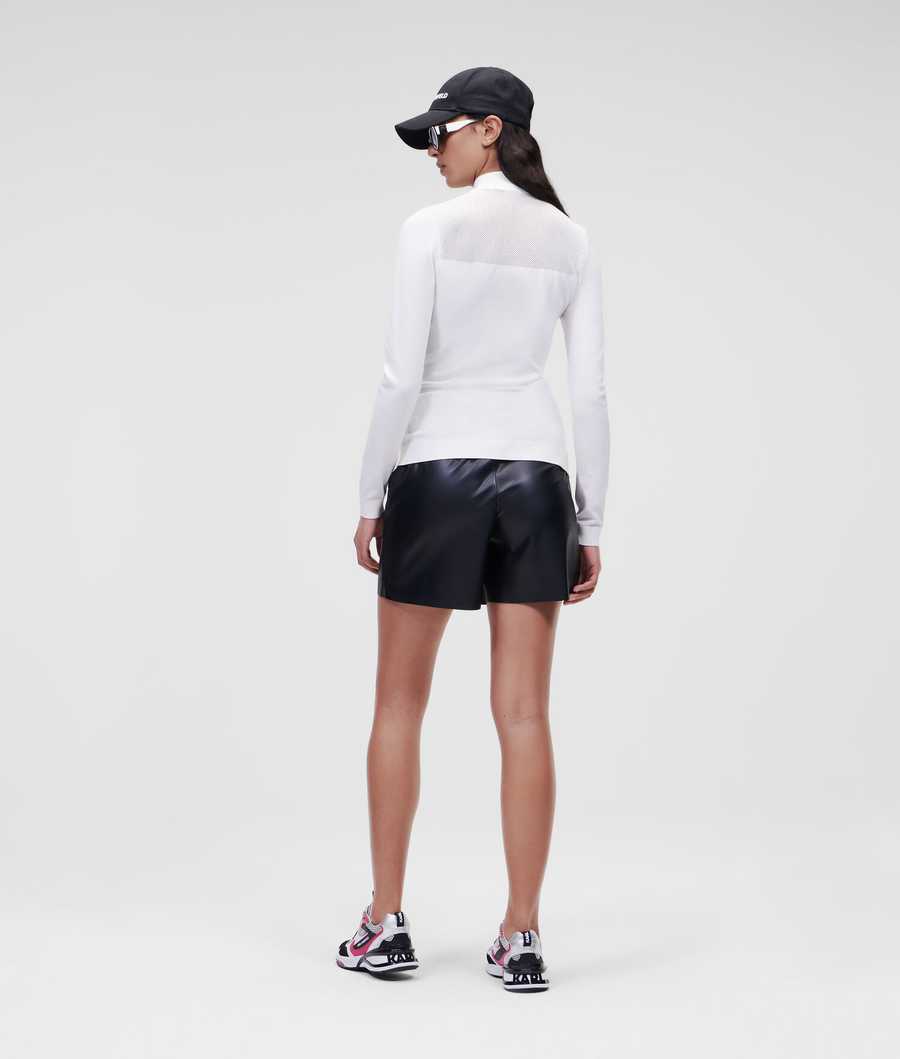 White Women's Karl Lagerfeld Mock Neck Karl Logo Knitwear | AE057UOQY