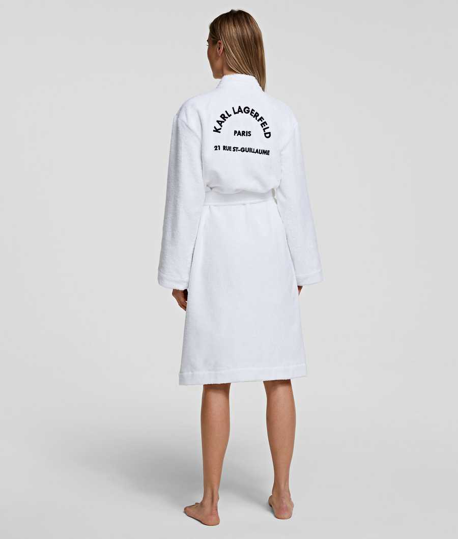 White Women's Karl Lagerfeld Rue St-guillaume Bathrobe Loungewear | AE178QIUS