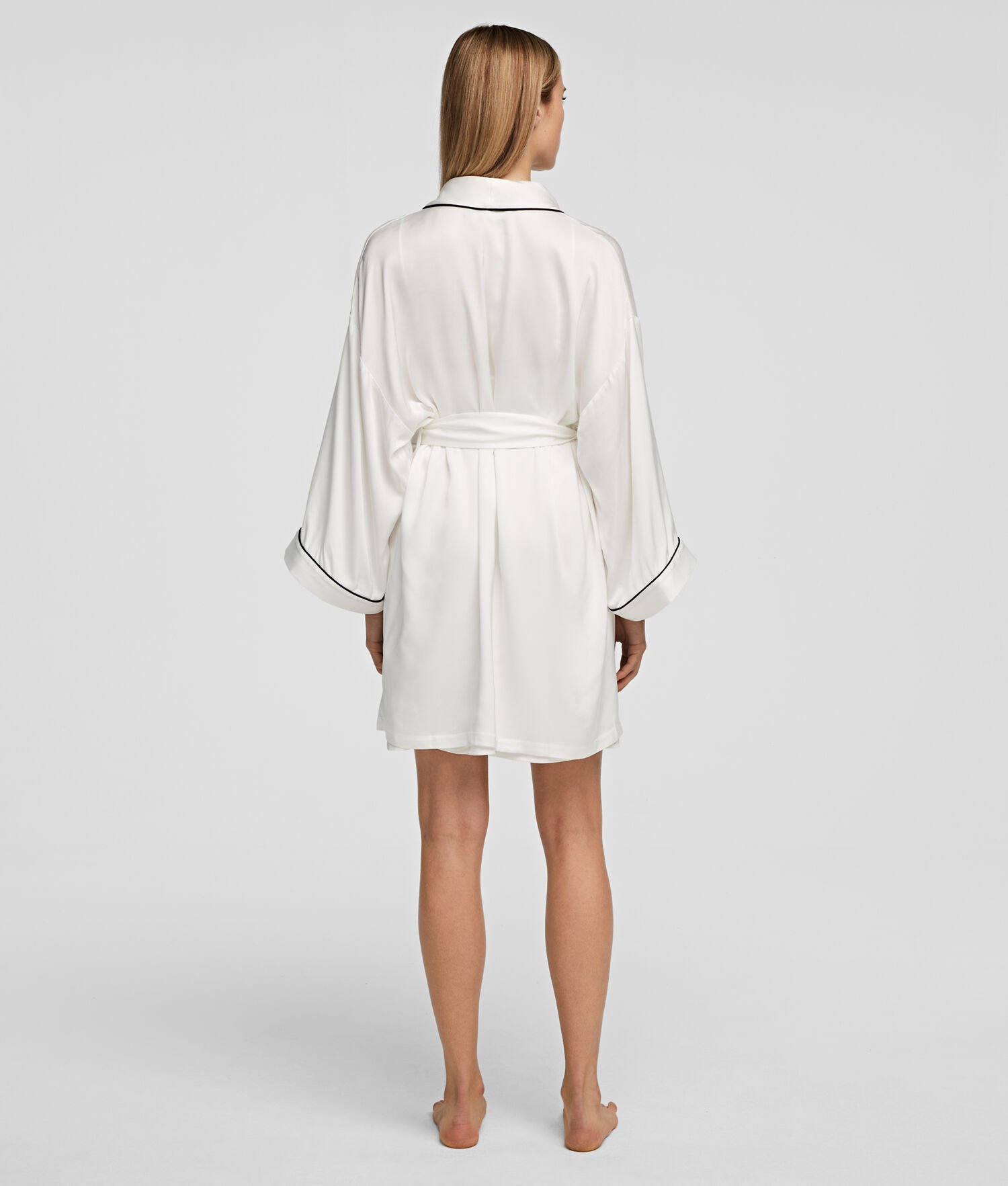 White Women's Karl Lagerfeld Satin Kimono Loungewear | AE571IBPQ