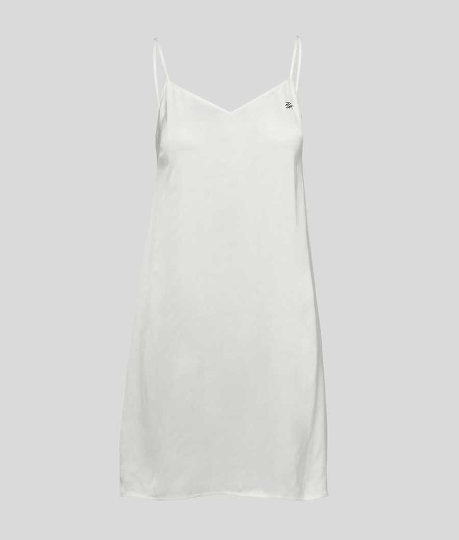 White Women's Karl Lagerfeld Satin Negligee Loungewear | AE468WIFU