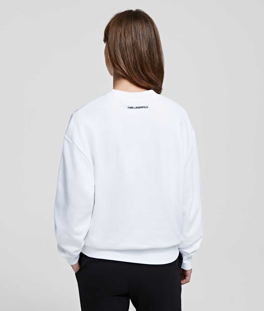 White Women's Karl Lagerfeld Unisex Logo Sweatshirts | AE928BZFN