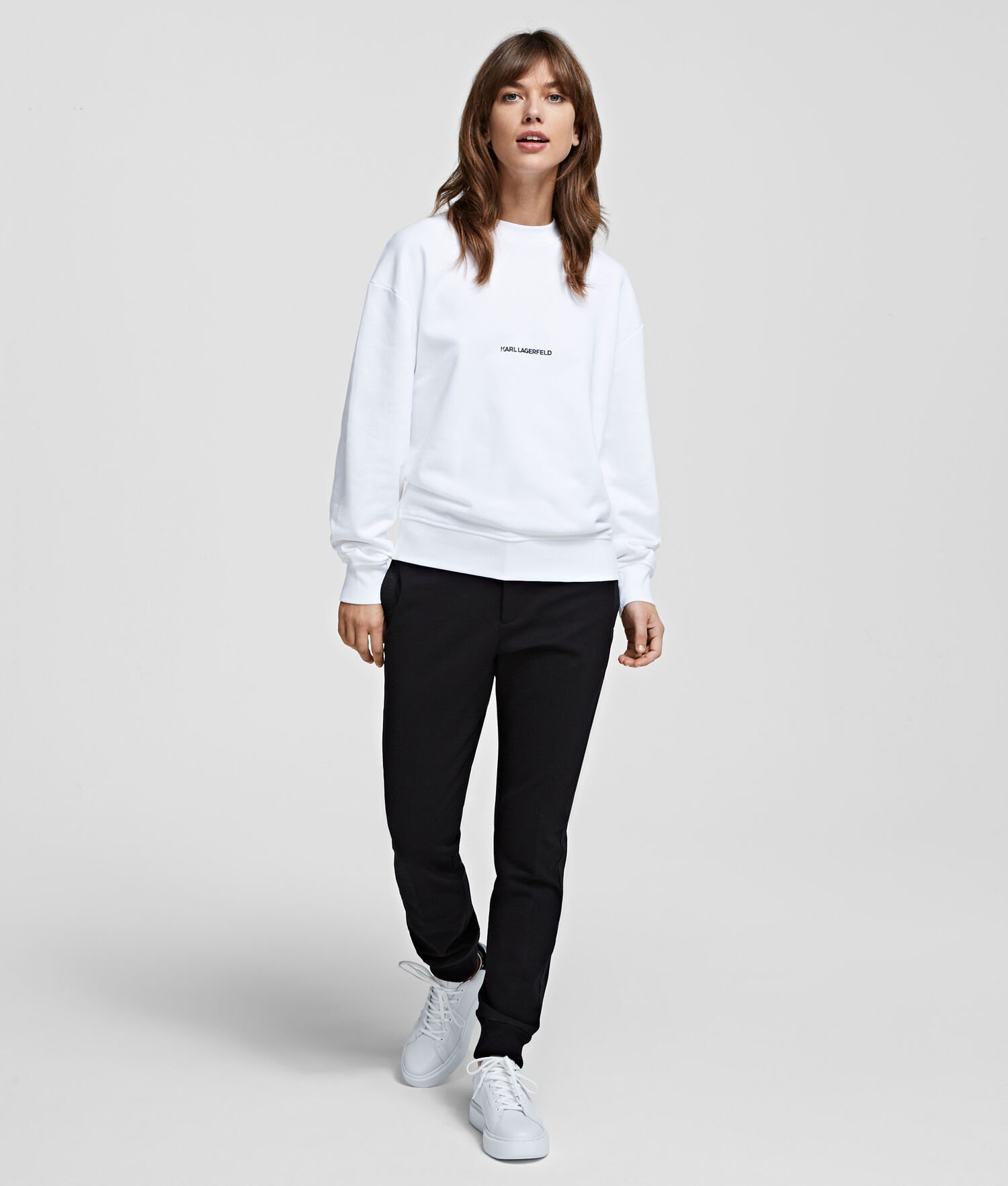 White Women's Karl Lagerfeld Unisex Logo Sweatshirts | AE928BZFN