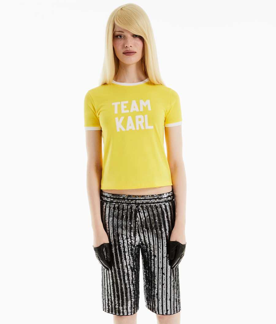 Yellow Men's Karl Lagerfeld Karl Lagerfeld X Alled-martinez Team Karl T-Shirts | AE703TXHR