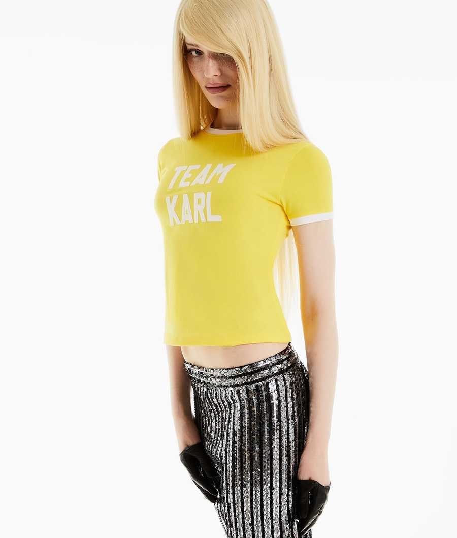 Yellow Women\'s Karl Lagerfeld Karl Lagerfeld X Alled-martinez Team Karl T-Shirts | AE314STGF